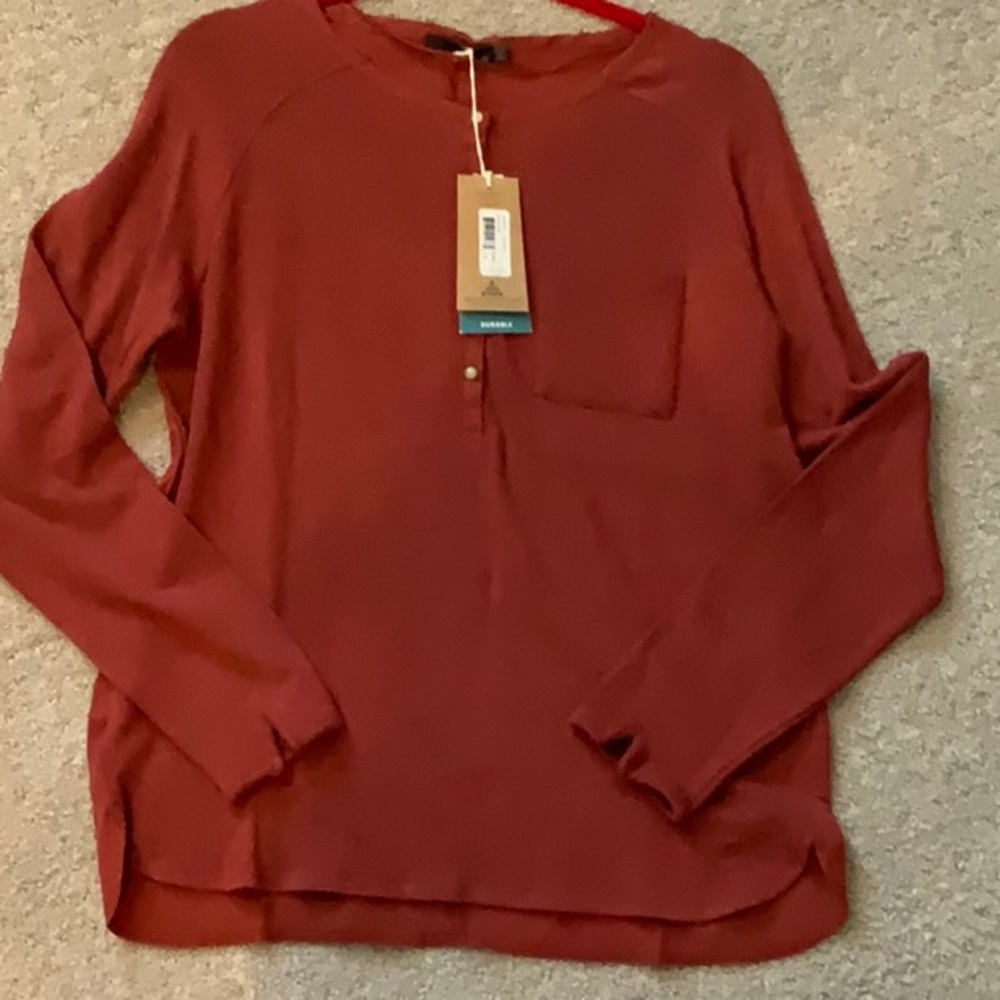 Prana Women’s Hensley Henley Mulled Wine Size M